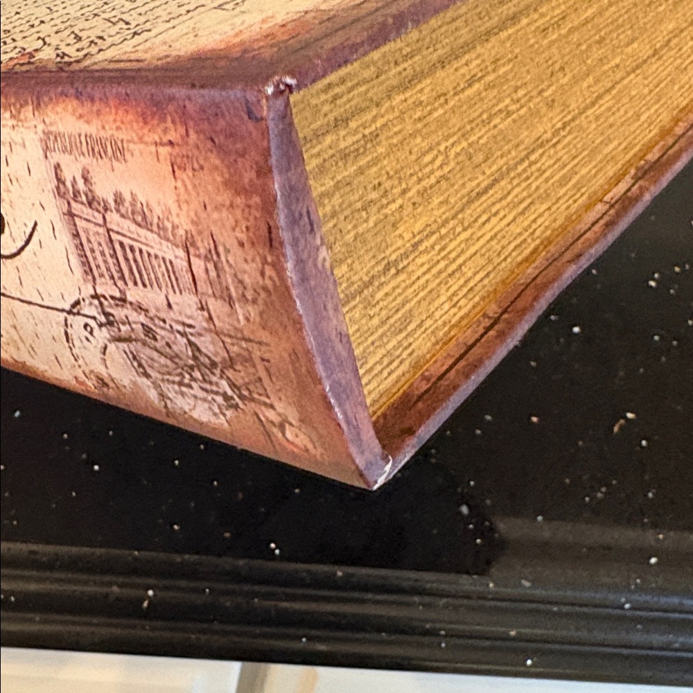Vintage Inspired Faux Book Storage Riser Paris World Map Shabby Chic Cottagecore - Picture 13 of 13